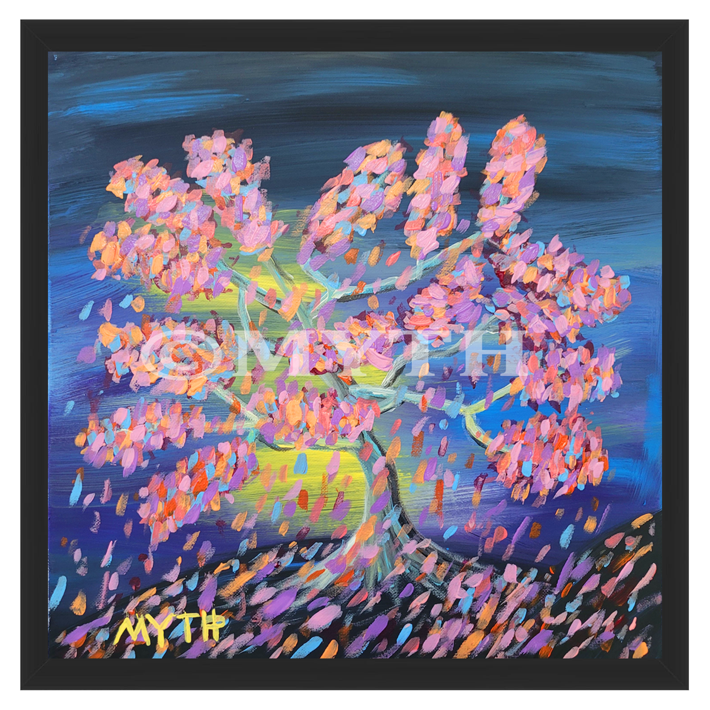 Tree of Colors - Professionally Framed Art Print from Original Painting By MYTH