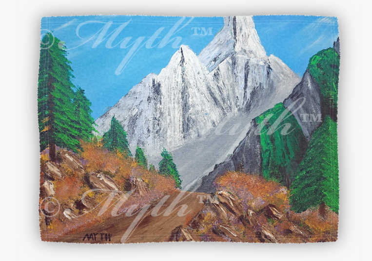 Art Blankets - Authentic Hand-Painted Design "Summit Road" on Premium Fabric - Large 60x80 Queen Size
