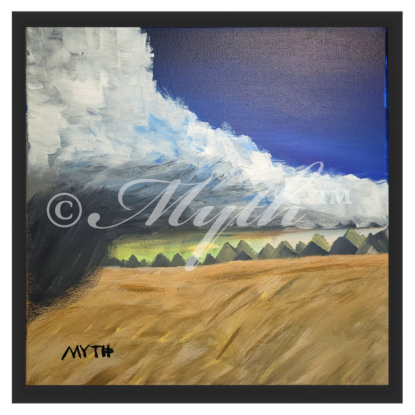 Storm Blowing In - Professionally Framed Art Print from Original Painting By MYTH