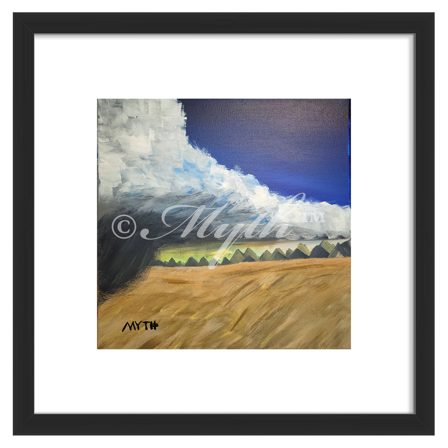 Storm Blowing In - Professionally Framed Art Print from Original Painting By MYTH
